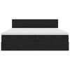 vidaXL Bett mit LED-Lichtleisten Schwarz 200 x 200 cm Samt