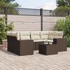 vidaXL 7-tlg. Garten-Sofagarnitur mit Kissen Braun Poly Rattan