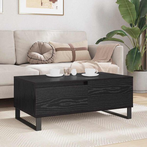 vidaXL Couchtisch Schwarz Eichen-Optik 90 x 50 x 36,5 cm Holzwerkstoff