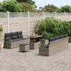 vidaXL Garten-Sofa-Set mit Kissen mit Speicher mit Kissen 10 pcs Grau