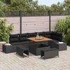 vidaXL Gartensofa-set mit Kissen 9 pcs Schwarz Poly Rattan
