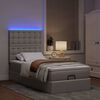 vidaXL Ottoman-Bett mit Matratze & LEDs Taupe 80x200 cm Stoff