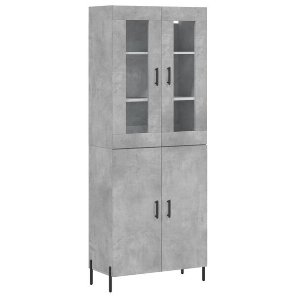 vidaXL Highboard Betongrau 69,5x34x180 cm Holzwerkstoff