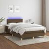 vidaXL Boxspringbett mit Matratze & LED Dunkelbraun 120x190 cm Stoff