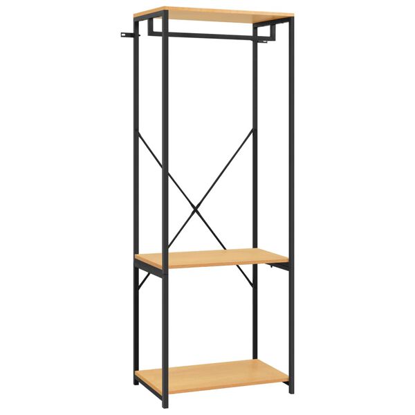 vidaXL Kleiderschrank Schwarz Eiche 60x40x167cm Metall Holzwerkstoff