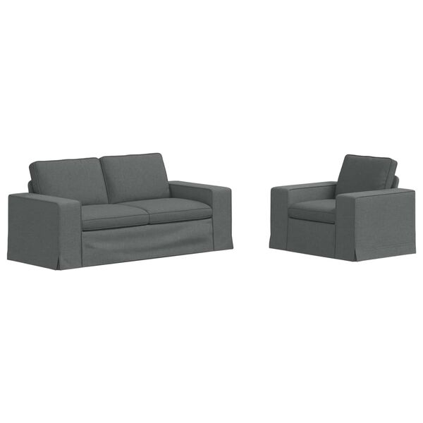 vidaXL Sofa Set 2 pcs Dunkelgrau 182 x 80 x 82 cm Stoff