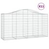 vidaXL Gabionen mit Hochbogen 11 Stk 200x50x100/120cm Verzinktes Eisen