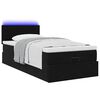 vidaXL Ottoman-Bett mit Matratze & LEDs Schwarz 90x190 cm Samt
