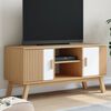 vidaXL TV-Schrank OLDEN Wei&szlig; und Braun 114x43x57 cm Massivholz Kiefer