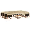 vidaXL Outdoor-Sofagarnitur mit Kissen 10 pcs Natur und Beige