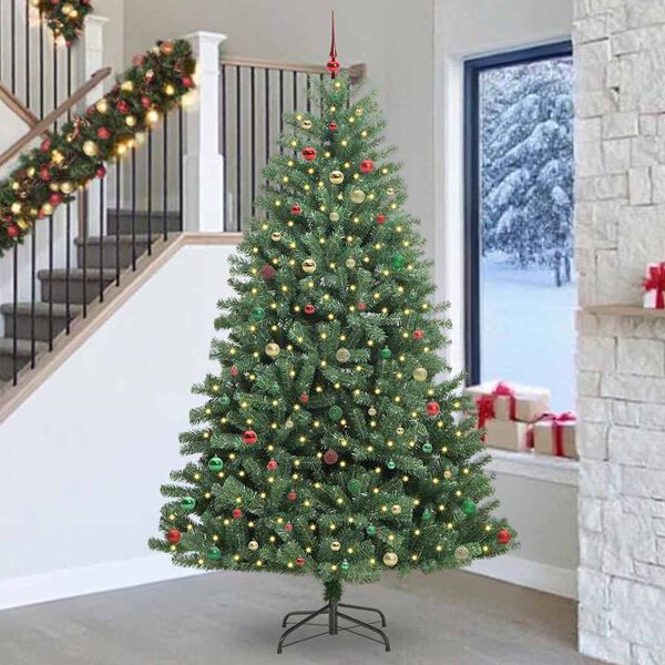 vidaXL K&uuml;nstlicher klappbarer Weihnachtsbaum mit 300 LEDs Gr&uuml;n 270 cm