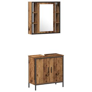 vidaXL Badezimmerm&ouml;bel-Set 2 Stk. Braun Holzwerkstoff