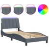 vidaXL Bettgestell mit LED ohne Matratze "Hanko" Dunkelgrau 90x200 cm Samt