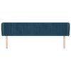 vidaXL Kopfteil mit Ohren Dunkelblau 183x23x78/88 cm Samt