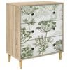 vidaXL Kommode GOTHA Gr&uuml;ner Baumdruck 66 x 36,5 x 75 cm Holzwerkstoff