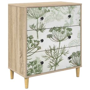 vidaXL Kommode GOTHA Gr&uuml;ner Baumdruck 66 x 36,5 x 75 cm Holzwerkstoff