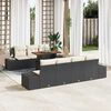 vidaXL Garten Essgruppe mit Kissen mit Kissen 8 pcs Schwarz und Creme