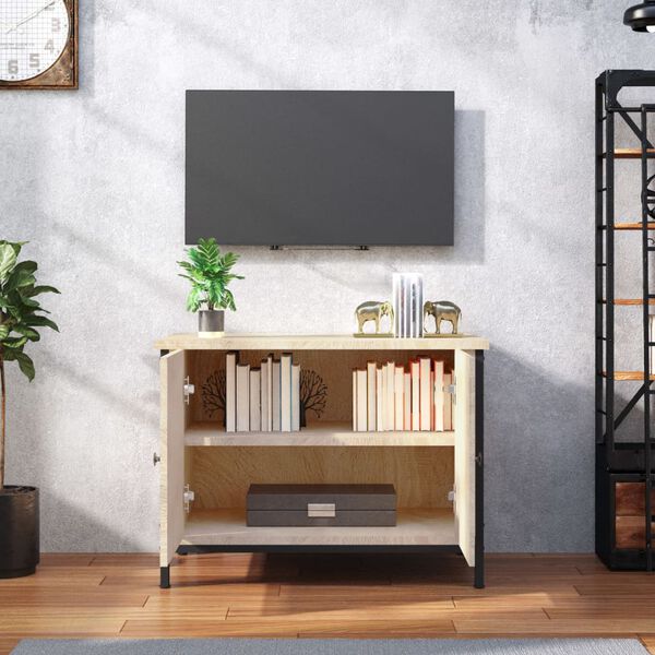 vidaXL TV-Schrank mit Türen Sonoma-Eiche 60 x 35 x 45 cm Holzwerkstoff