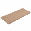 vidaXL Stufenmatten Selbstklebend 15 Stk. 65x24,5x3,5 cm Beige