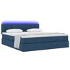 vidaXL Bett mit Stauraum und LED mit Matratze Blau 180 x 200 cm Stoff