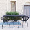 vidaXL 7-tlg. Garten-Essgruppe PVC Rattan Schwarz