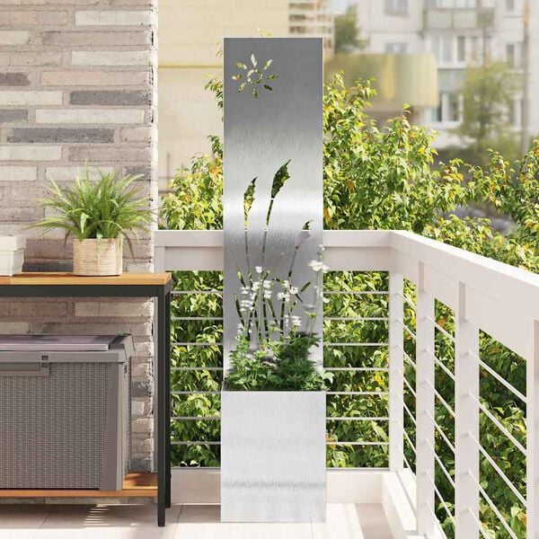 vidaXL Garten Sichtschutz-Leinwand Silber 32 x 140 cm Verzinkter Stahl