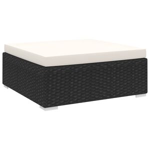 vidaXL Modular-Fu&szlig;hocker 1 Stk. + Auflagen Poly Rattan Schwarz