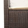 vidaXL Gartensofa 2-Sitzer mit Kissen & Tisch Braun Poly Rattan