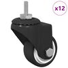 vidaXL Drehrolle 12 Stk. Schwarz 40,4 x 40,4 x 19,7 mm Eisen und Nylon