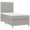 vidaXL Boxspringbett mit Matratze & LED Hellgrau 90x190 cm Stoff