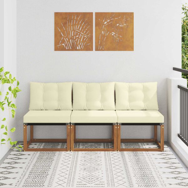 vidaXL 3 St&uuml;ck Outdoor Mittelsofa