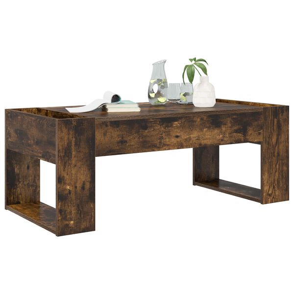 vidaXL Couchtisch Ger&auml;ucherte Eiche 110 x 50 x 41 cm Holzwerkstoff