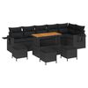 vidaXL Gartensofa-set 10 pcs Schwarz Poly-Rattan