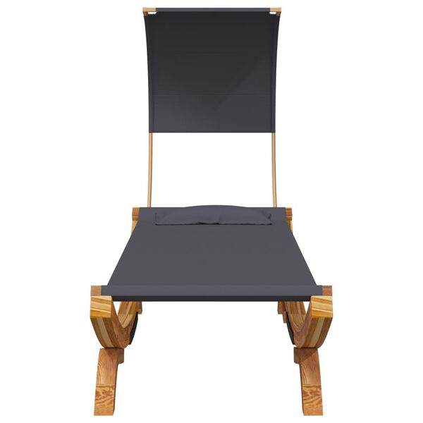 vidaXL Sonnenliege mit Dach 100x200x126 cm Bugholz Massiv Anthrazit