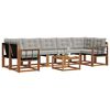 vidaXL Outdoor-Sofagarnitur mit Kissen 8 pcs Nat&uuml;rlich und Hellgrau