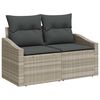 vidaXL Garten-Sofa-Set mit Kissen 7 pcs Hellgrau und Dunkelgrau