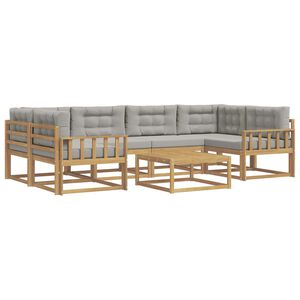 vidaXL Outdoor-Sofagarnitur 5 stk. Wei&szlig; und Hellgrau