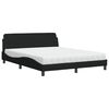 vidaXL Bett mit Matratze "Dover" Schwarz 160x200 cm Stoff