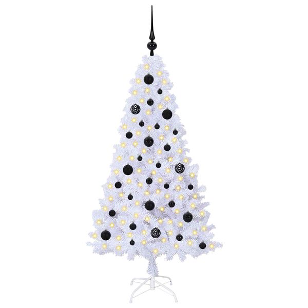 vidaXL K&uuml;nstlicher Weihnachtsbaum Wei&szlig; 150 cm PVC und Stahl