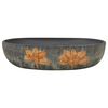 vidaXL Aufsatzwaschbecken Grau und Schwarz Oval 59x40x14 cm Keramik
