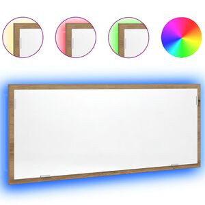 vidaXL LED-Badspiegel Artisan-Eiche 100x8,5x37 cm Holzwerkstoff