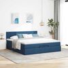 vidaXL Ottoman-Bett mit Matratze Blau 200x200 cm Stoff