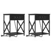vidaXL Nachttisch 2 Stk. Schwarz Eichen-Optik 41 x 31 x 51 cm