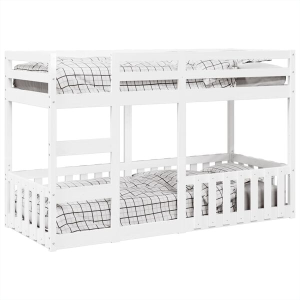 vidaXL Etagenbett Weiß 75x190 cm Massivholz Kiefer