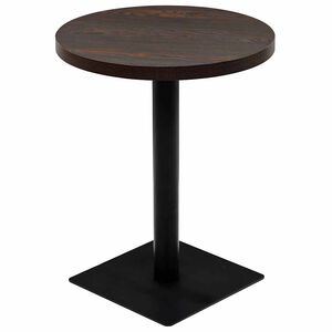 vidaXL Bistrotisch MDF und Stahl Rund 60&times;75 cm Dunkle Esche