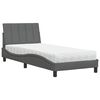 vidaXL Bett mit Matratze "Hanko" Dunkelgrau 90x190 cm Stoff