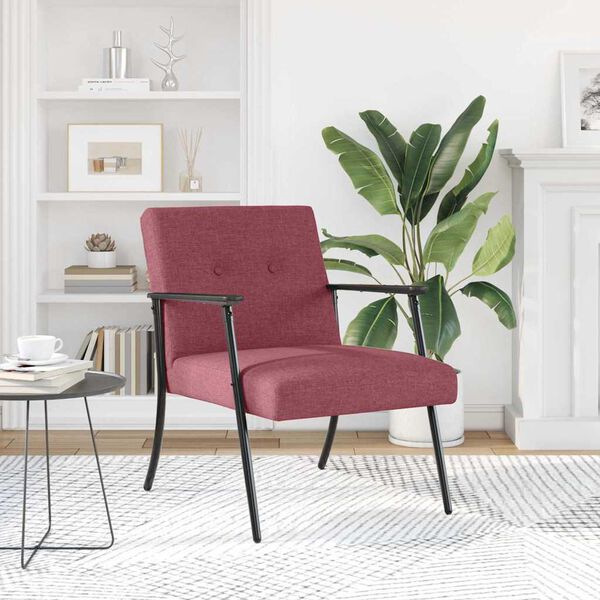 vidaXL Sessel Weinrot 59 x 75 x 78 cm Stoff