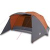vidaXL Campingzelt mit Vorzelt 4 Personen Grau und Orange Wasserdicht