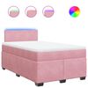 vidaXL Boxspringbett mit Matratze Rosa 120x200 cm Samt
