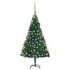 vidaXL K&uuml;nstlicher Weihnachtsbaum mit Beleuchtung & Kugeln Gr&uuml;n 150 cm